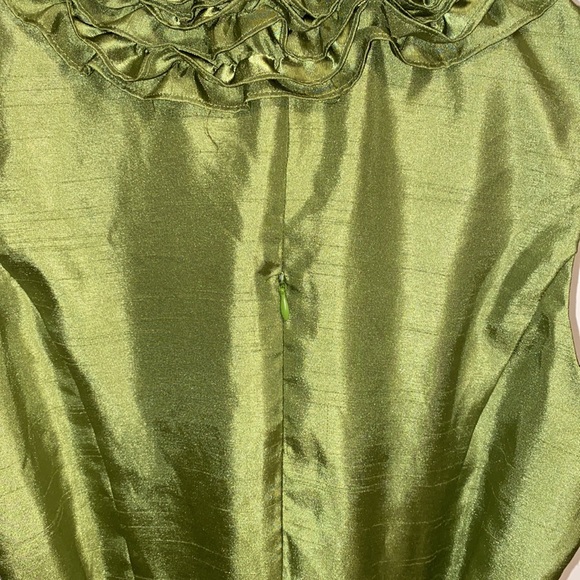 Dress Barn Size 4 Ruffled Green Dress Sleeveless - Picture 4 of 11
